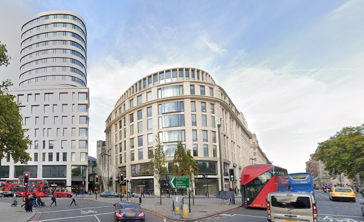A Google StreetView Image showing the site of the former Regal Cinema Theatre and former Odeon, Marble Arch in October 2022 - Click to Interact.